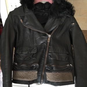 Acne size 36 leather moto jacket